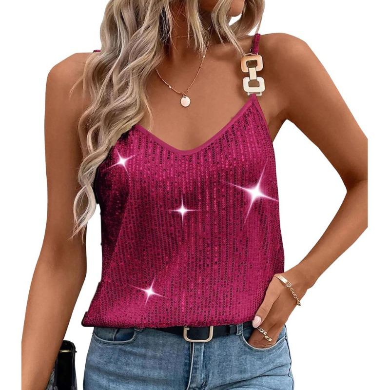 YYFS Dámská móda Ležérní Léto Jaro Jednobarevný potisk Halenky a košile bez rukávů s výstřihem do V