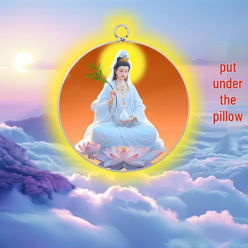 30mm Single-Sided Pendant: Good Luck Charm for Continuous Blessings, Wear for Auspicious Prayers.