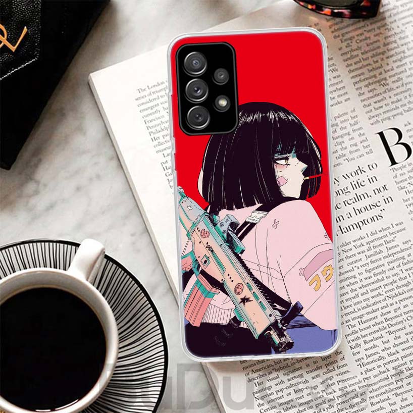 Japanese Style Anime Girl Phone Case For Samsung Galaxy A15 A14 A54 A13 A53 A12 A52S A55 A22 A23 A24 A32 A33 A34 A25 A35 A03S A0