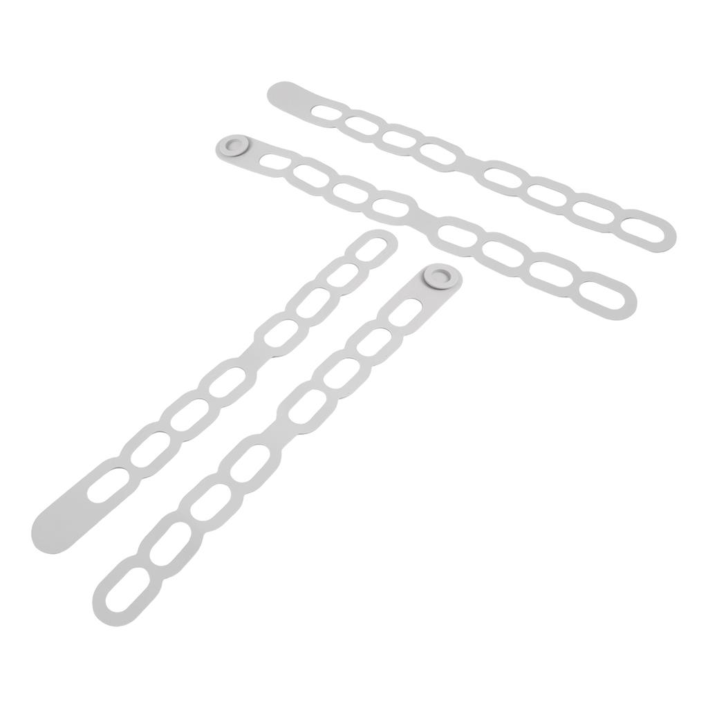 4 Pieces Silicone Latch Strap Ties for Lunch Box Bundling and For Slow Cooker Lid Organization Black Blue Gray