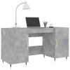 Desk, Concrete Gray, 140X50X75 Cm, Wood-Based Material