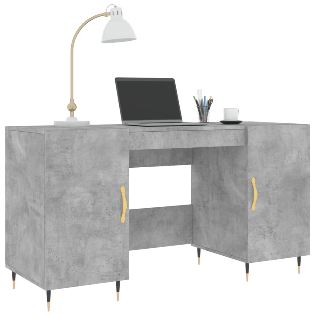 Desk, Concrete Gray, 140X50X75 Cm, Wood-Based Material