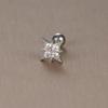 Gold Stainless Steel Earrings with Zircon Studs - Creative and Elegant Design