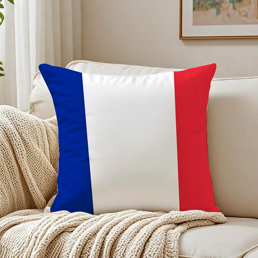 Minimal Modern Fashion flag style of FFrance Cushion Cover Linen Pillowcase Soft for Sofa Bed Home Room Decor