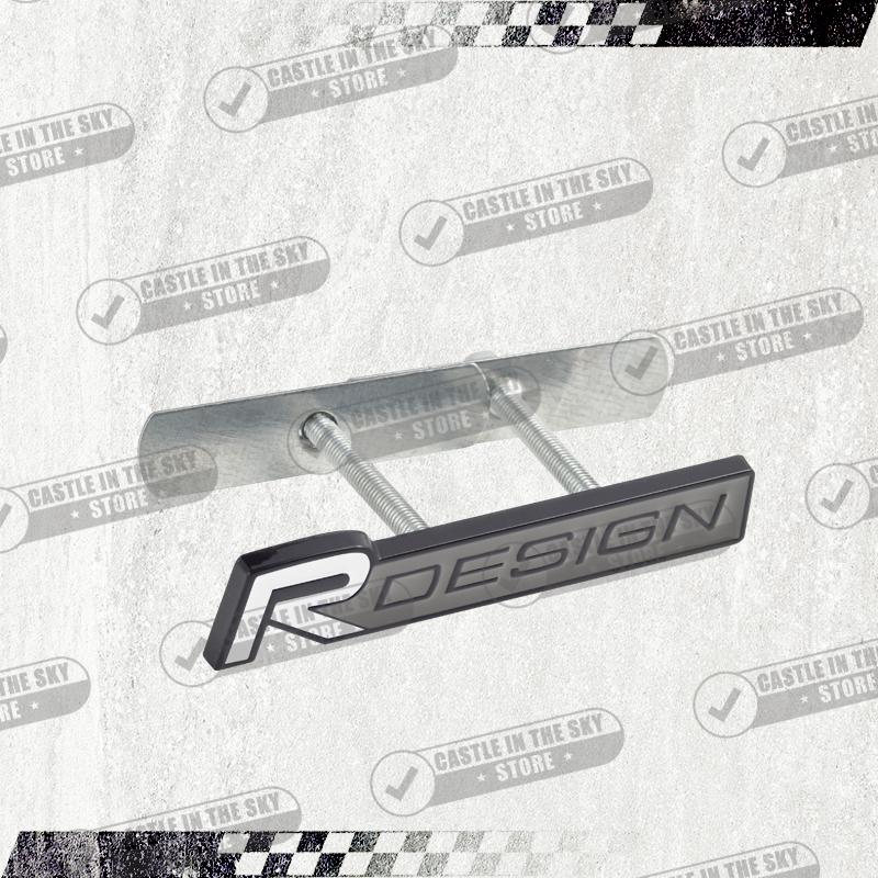 Pegatina de Coche 3D Diseño R Negro Brillante Insignia de Rejilla Frontal de Cabeza Emblema de Calcomanía de Metal Para Volvo V40 V60 V70 XC40 XC60 XC90 S40 S80 D5