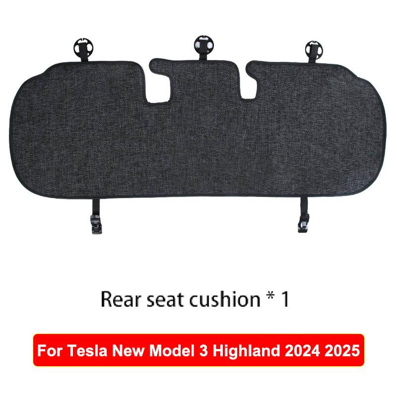 

for Tesla Model Y Juniper 2025 Breathable Linen Seat Cushion Backrest Protector Cover Model 3 Highland Summer Winter Accessories Linen