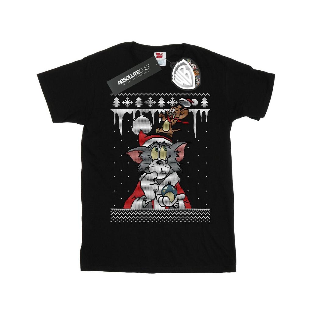 Tom and Jerry Boys Christmas Fair Isle T-Shirt