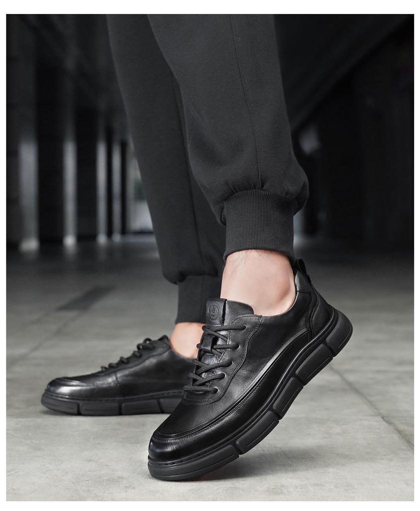 2025 New Men's High-Top Sporty Casual Leather Lace-Up Shoes