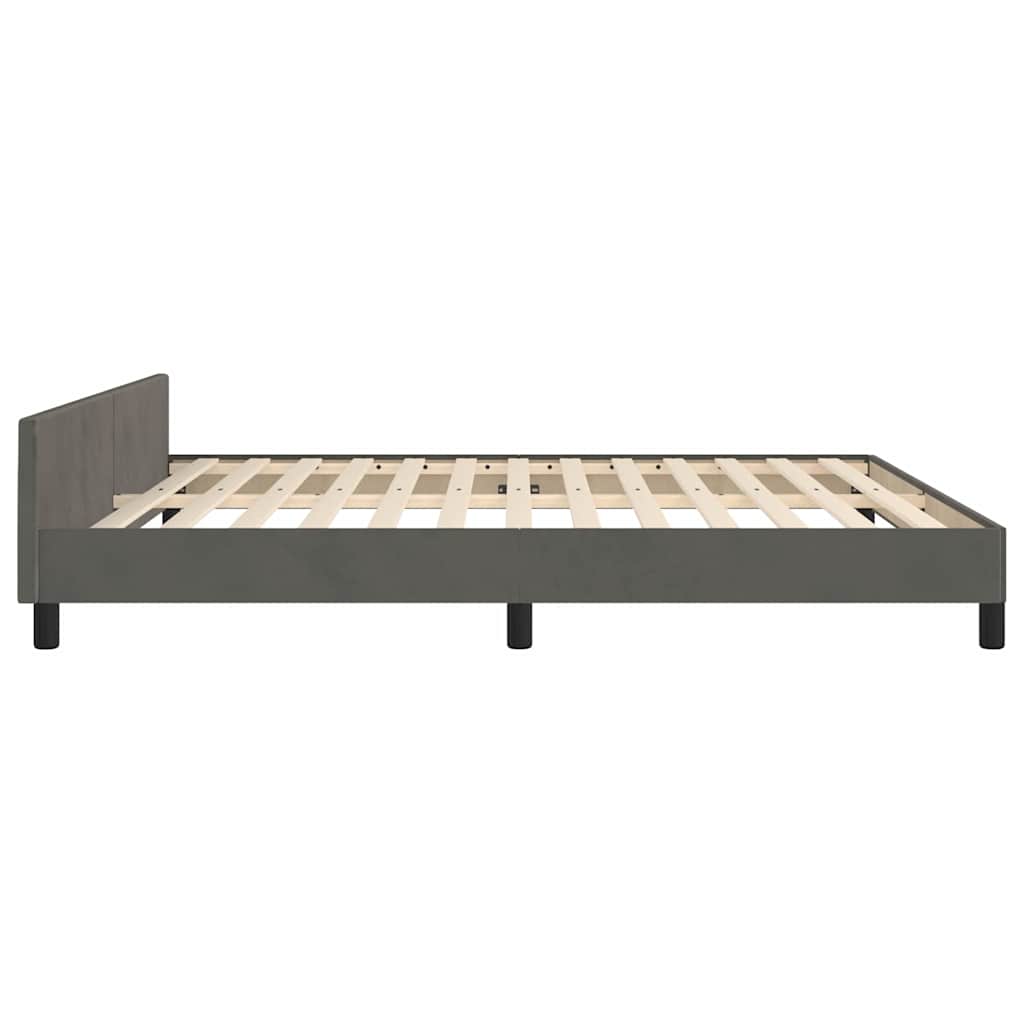 vidaXL Bettgestell ohne Matratze Dunkelgrau 180x200 cm Samt