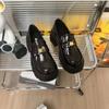 Dicke Sohle Britischer Stil Herbst Neu Neu Chinesischer Stil Kleine Lederschuhe Dicke Ferse Erhöhende Einzelne Schuhe