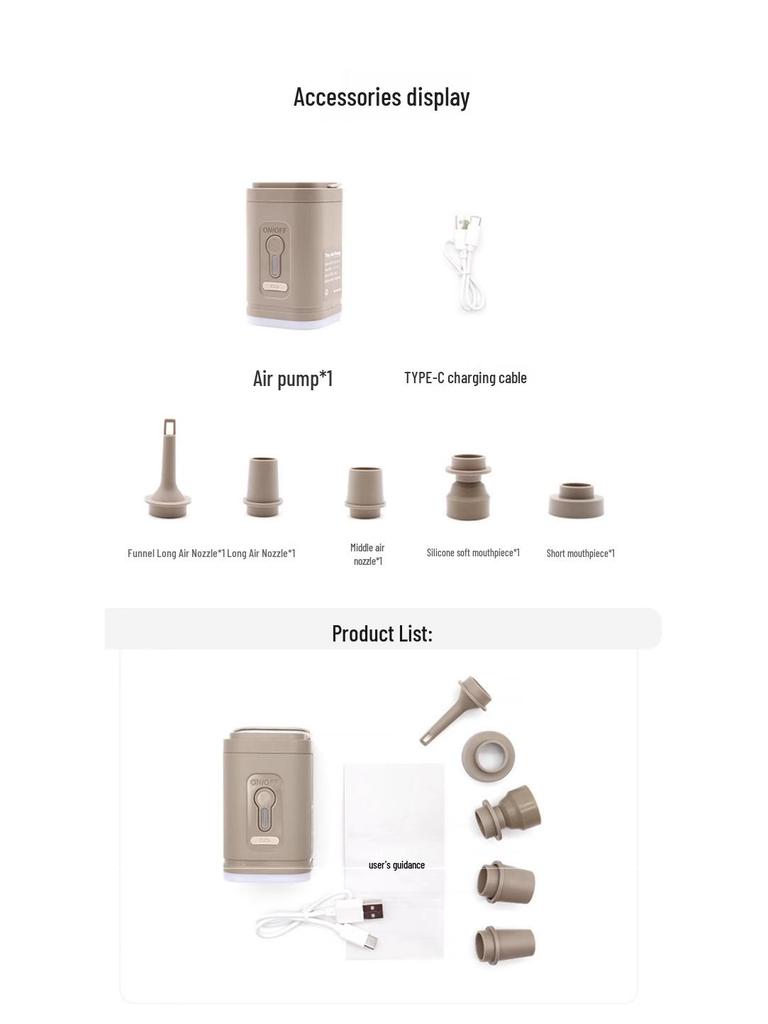 Portable Electric Inflatable Pump for Air Mattress, Tent & Swimming Ring