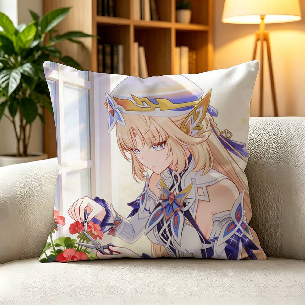 GGenshin Impact Nicole Reeyn Hexenzirkel Mage Square DoubleSided printed Pillow Case Bedroom Bedside Pillow Sofa Cushion Cover