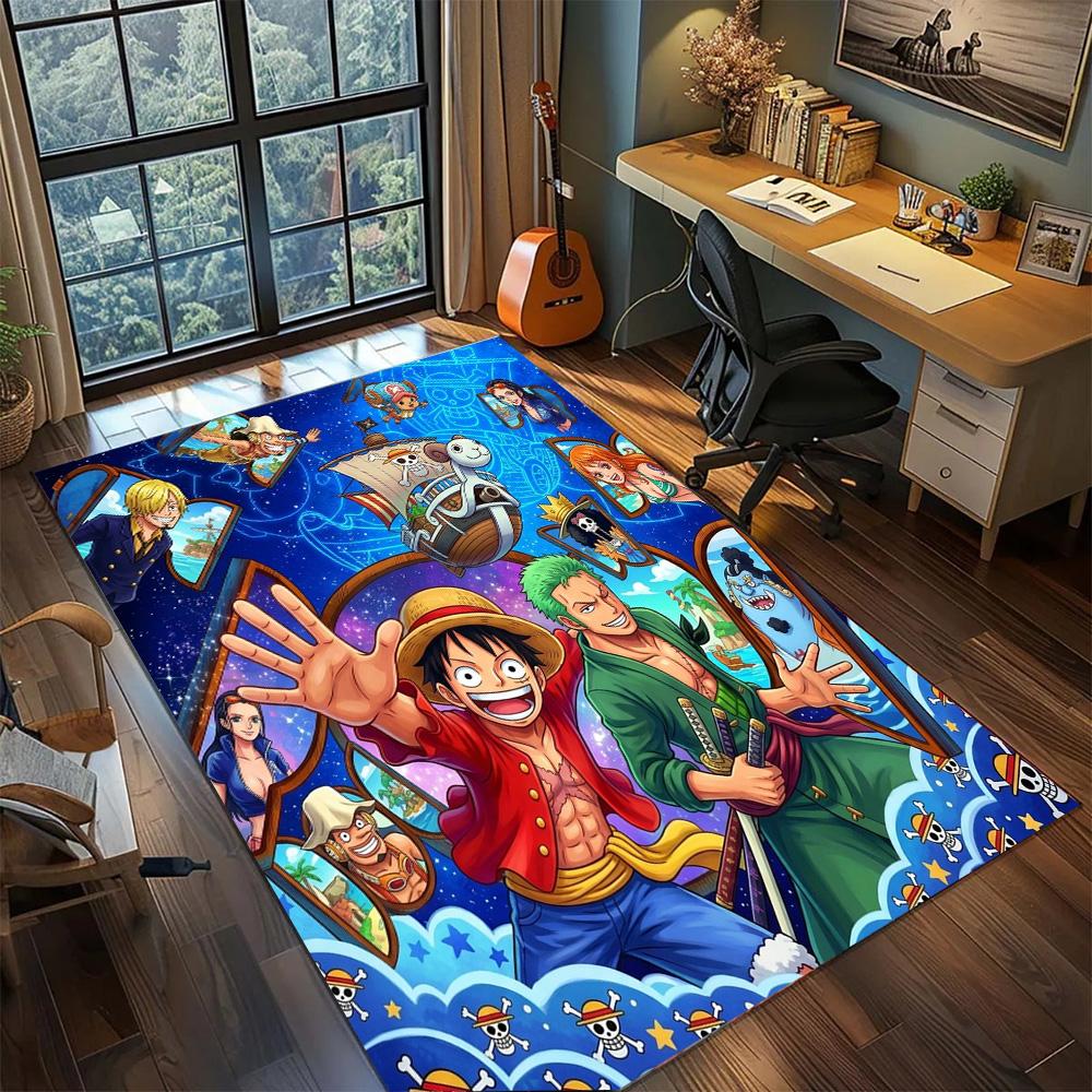 One Piece Luffy Floor Mat Home Decor Non Slip Large Area Washable Rug Carpet Bedroom Gamer Room.-TING