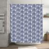 Trendy Bath Shower Curtain with Blue White Geometric Pattern for Home Decor Modern Window Waterproof Fabric Shower Curtain (69x7