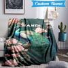 Custom Name Peacock Flowers Romance Blanket Lightweight Ideal Bedding Blanket Perfect for Travel, Camping, Living Rooms, Sofas, Christmas gift