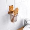 Toilet Bear Hug Toothbrush Cup Toothpaste Storage Rack Bathroom Non-Punching Wall-Mounted Drain Bear Storage Cup