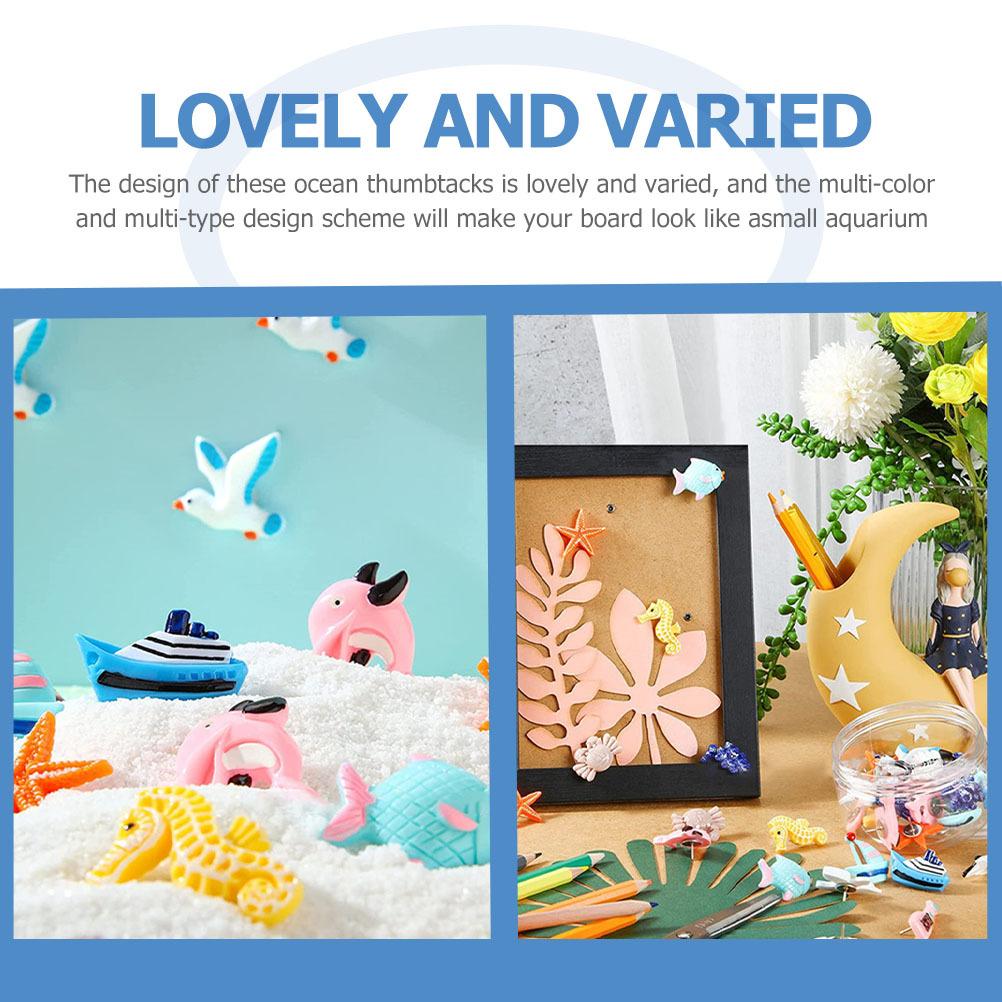 36Pcs Multi-Function Push Tacks Decorative Thumbtacks Pushpins for Cork Board Map Markers Photo Wall Office Home Use