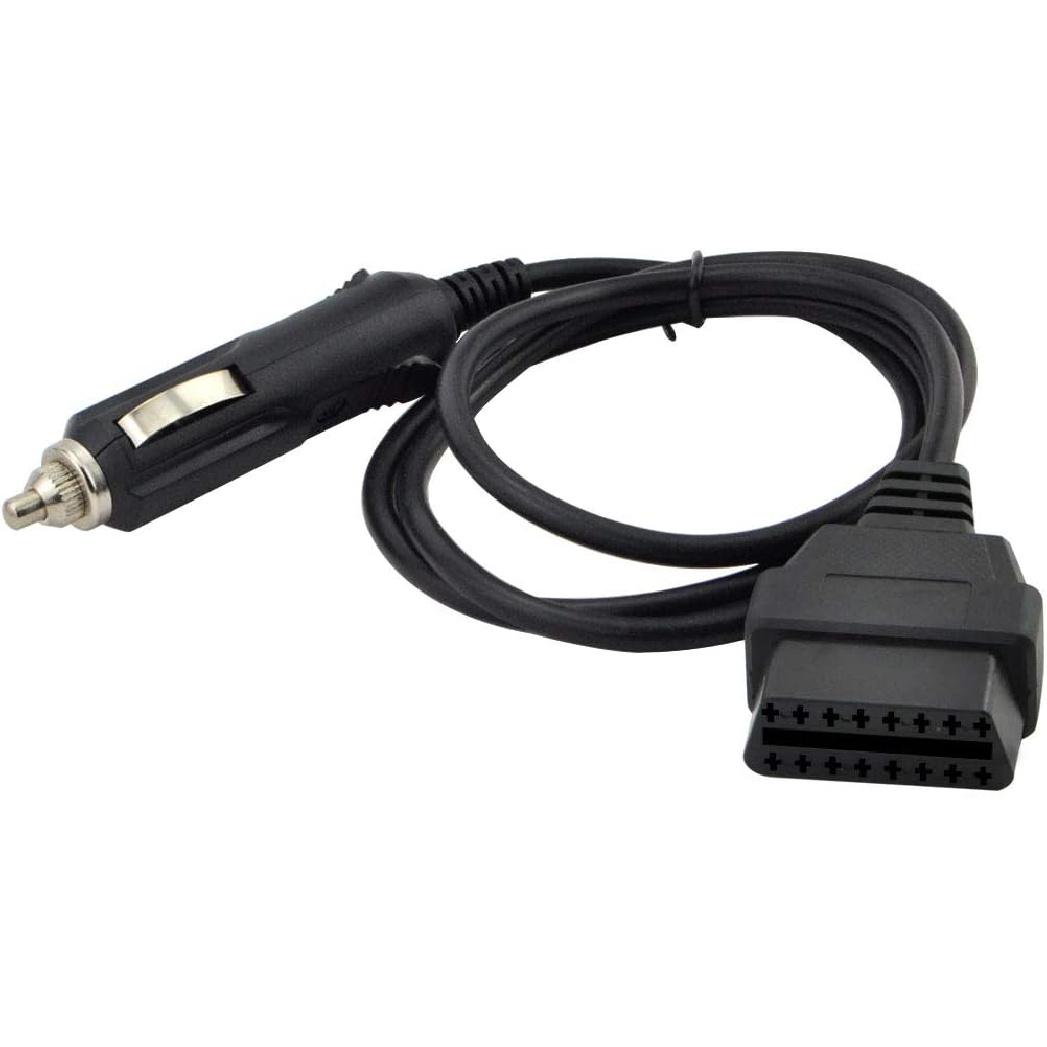 

1M/3.3ft Car OBD2 Vehicle ECU Emergency Power Supply Cable Car Memory Save Any 12V DC Power Source with Cigarette Lighter to OBD Female Connector Small