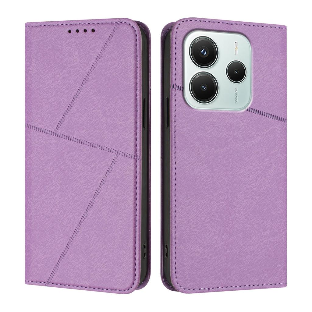 Pro Xiaomi Redmi Note 14 4G (164,84 x 78,15 x 8,16 mm) Peněženkové pouzdro s magnetickým uzávěrem Kožený vyklápěcí kryt na telefon se stojánkem