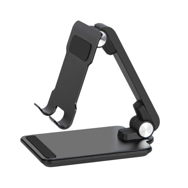 Multi-Functional Aluminum Desktop Phone & Tablet Stand with Foldable Metal Base