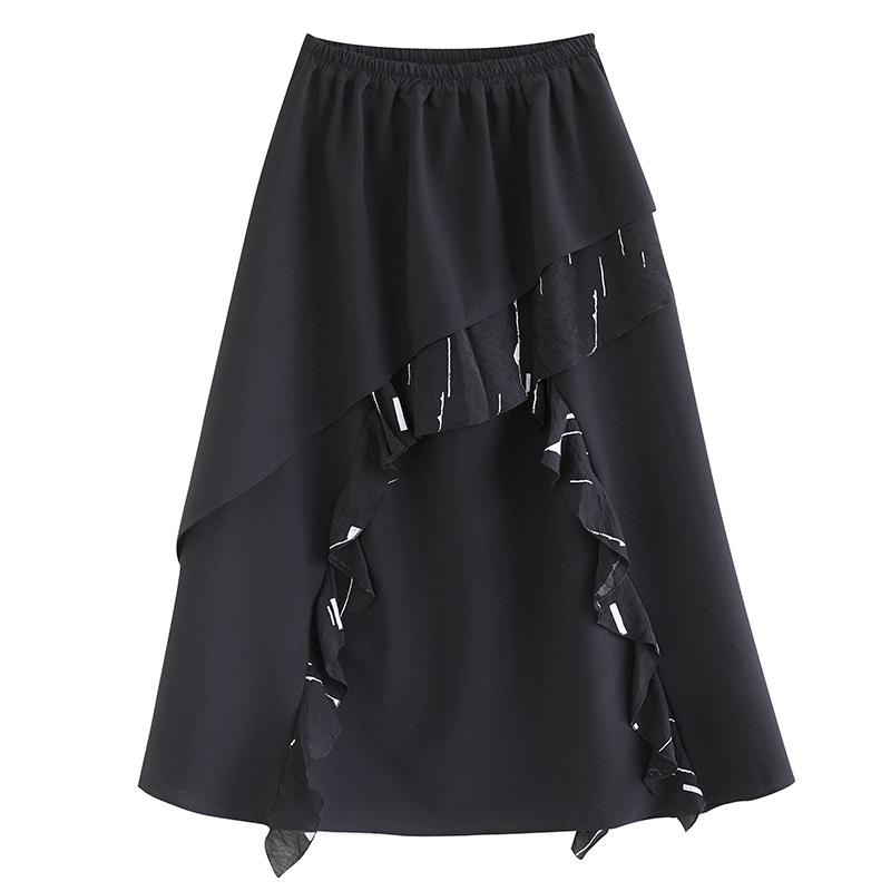 Plus Size High Waist Vintage Spring Autumn Casual Loose Maxi Long for Woman Skirts Womens Skirt