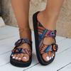 Spot Sommer Neu Dicke Sohle Farbkombination Klettverschluss Europäischer und Amerikanischer Berühmter Stil Strand Sandalen Damen