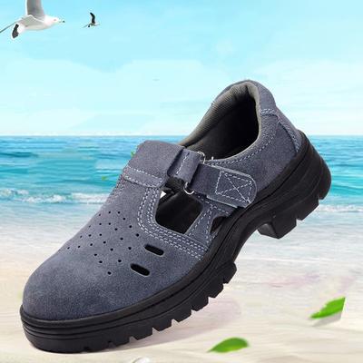 Herren lässige atmungsaktive Stahlkappen Arbeitssicherheitsschuhe Arbeiter Sommer Sicherheitsschuh weiche Ledersandalen Sicherheitsstiefel schützen