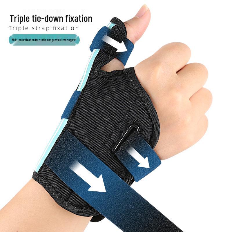 Breathable Double Thumb Support Brace with Magic Tape Compression