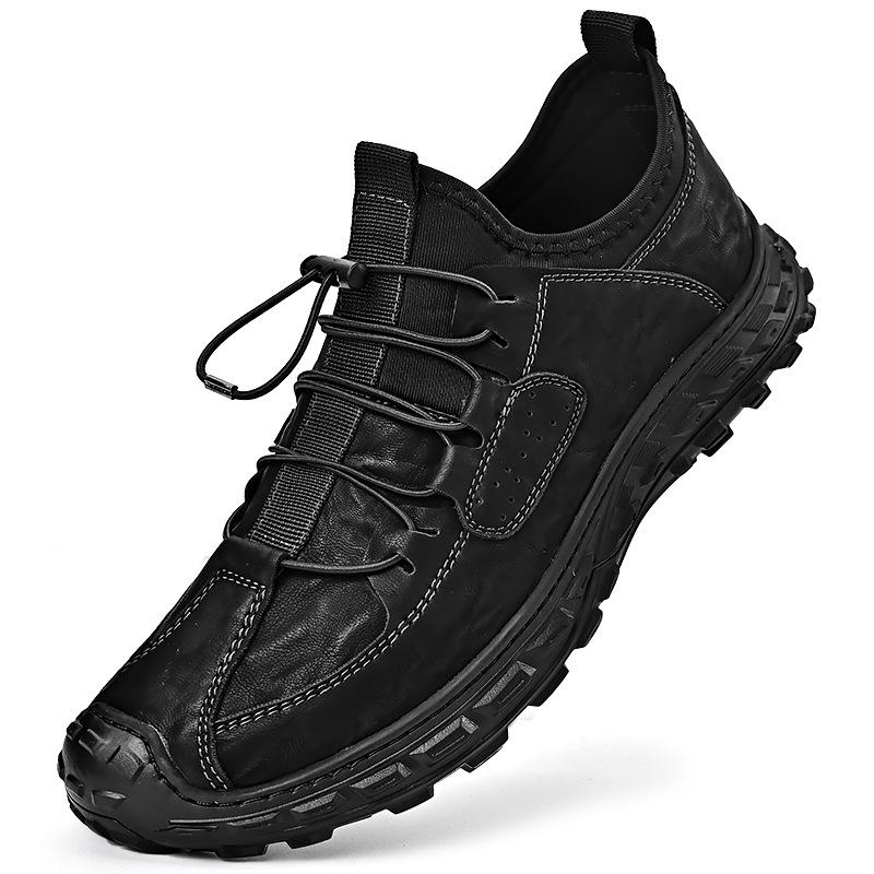 

2025 Autumn Men s Casual Shoes Men s Lazy Shoes Men s Large Size Platform Dad Shoes Men s 38 чёрный