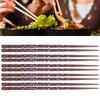 5Pairs Reusable Chopsticks Anti Slip Design Exquisite Pattern Light Comfortable Washable Chopsticks for Parties Weddings