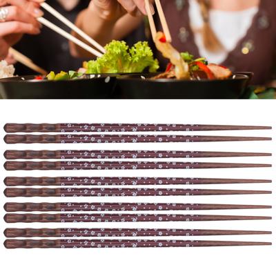 5 Paar wiederverwendbare Essstäbchen Anti-Rutsch-Design Exquisites Muster Leicht Bequem Waschbar Essstäbchen für Partys Hochzeiten