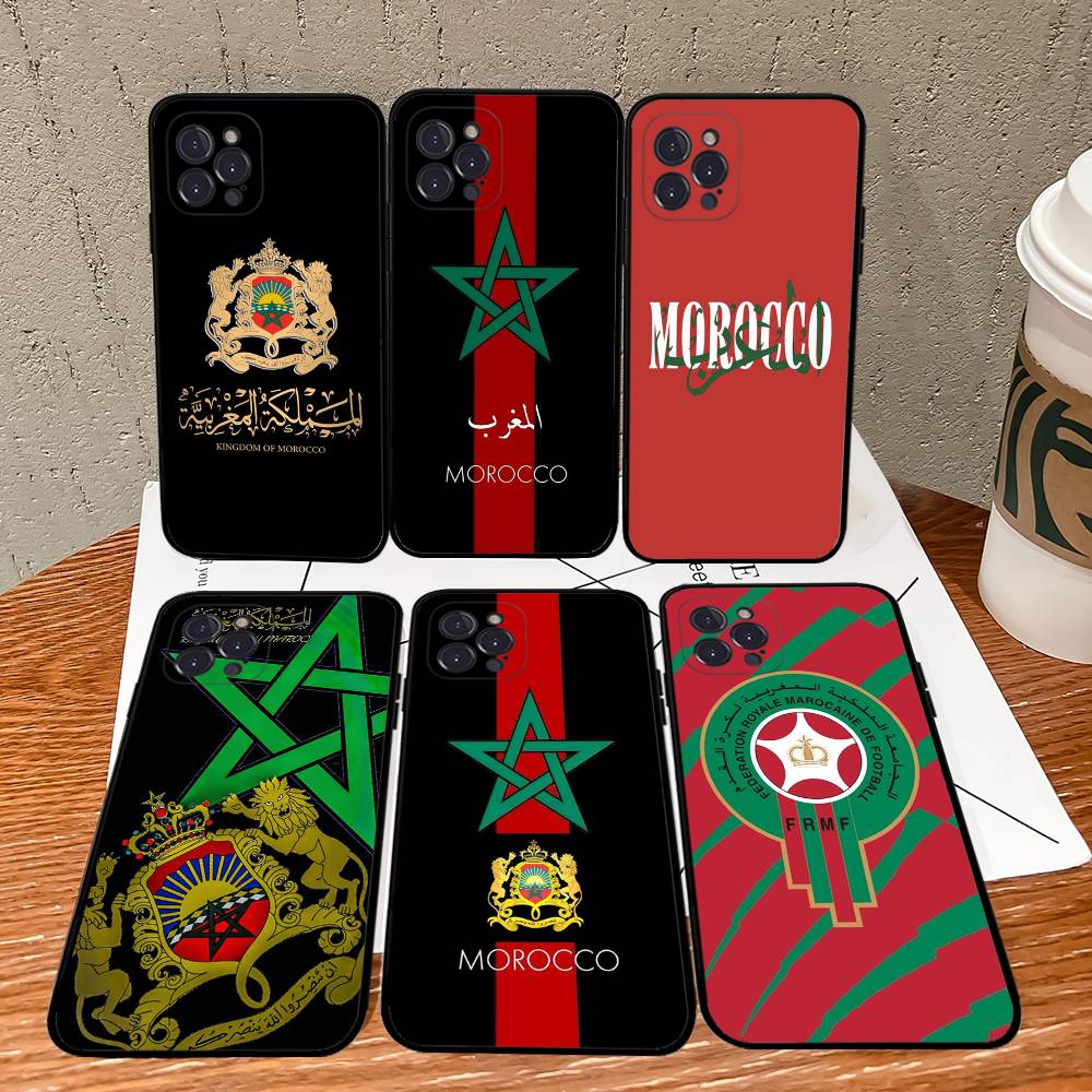 Morocco Map Flag Phone Case For IPhone 16 Pro Max 15 17 Plus 14 13 12 Mini 11 Black Cover