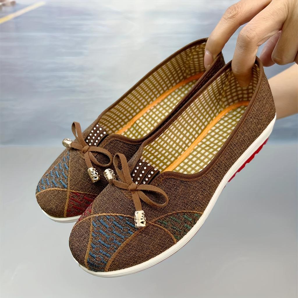 [Casual Spring Autumn Shoes] Soft Sole Flat Ethnic Style Hanfu Comfortable Casual Shoes for Middle-aged Women
