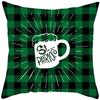 St. Patrick'S Day Pillow Case Green Cartoon Letter Four-Leaf Clover Sofa Cushion Cover Ireland National Day Pillow Cover