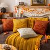 Fall Throw Pillow Cover 18"x18" Plush Pumpkin Pillow Cover Fluffy Maple Leaf Decorative Cushion Cover for Halloween Autumn Farmhouse Home Couch