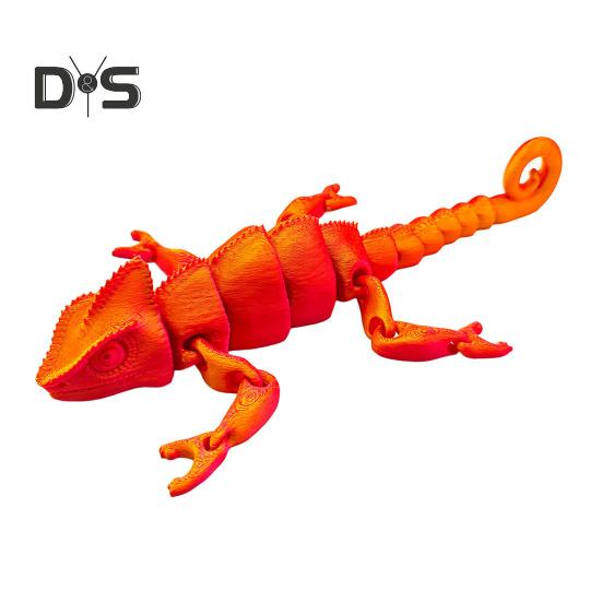 3D Printed Lizard Articulated Chameleon Ornament Desktop Decoration Flexible Animal Figurine Lizard Fidget Toy for Kids Adults Stress Relief