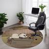 1pc Brown Bear Line Office Round Area Rug, Under Office Chairs Bedroom Living Room Home Decor A1022116