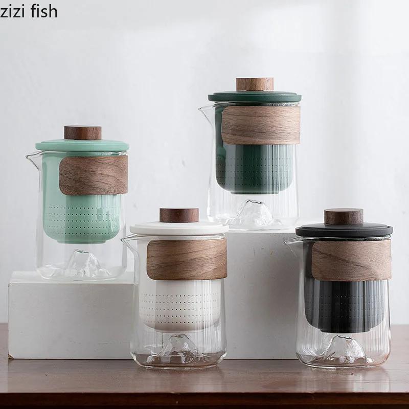 Portable Travel Tea Set Outdoor Ceramic Kung Fu Tea Set Glass Teas Making Tools Teas Infuser Teapot Tea Cup Teaware Sets