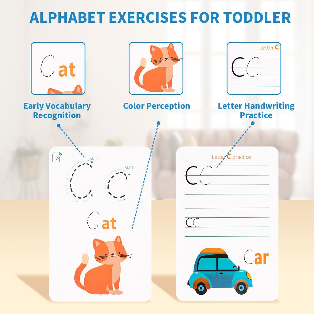 Animals English Words Learning Flashcards Kids Practice Words Cards Montessori Toys Early Toddler Educational Toys for Kid Gifts
