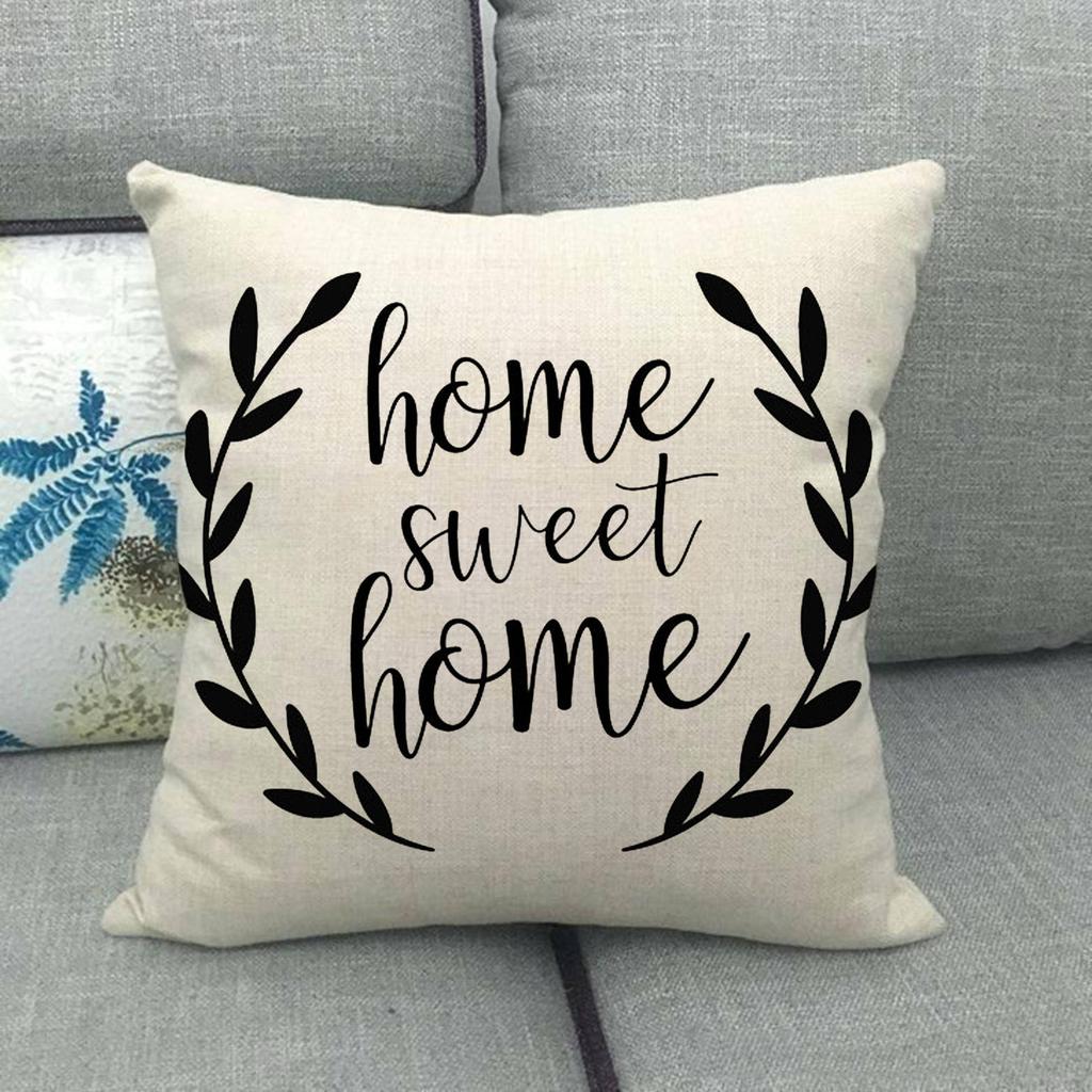 45cm*45cm  Home Sweet Home Throw Cushion Cover Linen/cotton Sofa  Pillow Cover Decorative Pillow Case