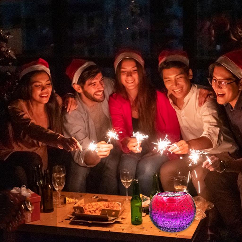 Candle Holder Multipurpose Glass Tealight Candle Holder Decoration Electroplated Gradient Colorful