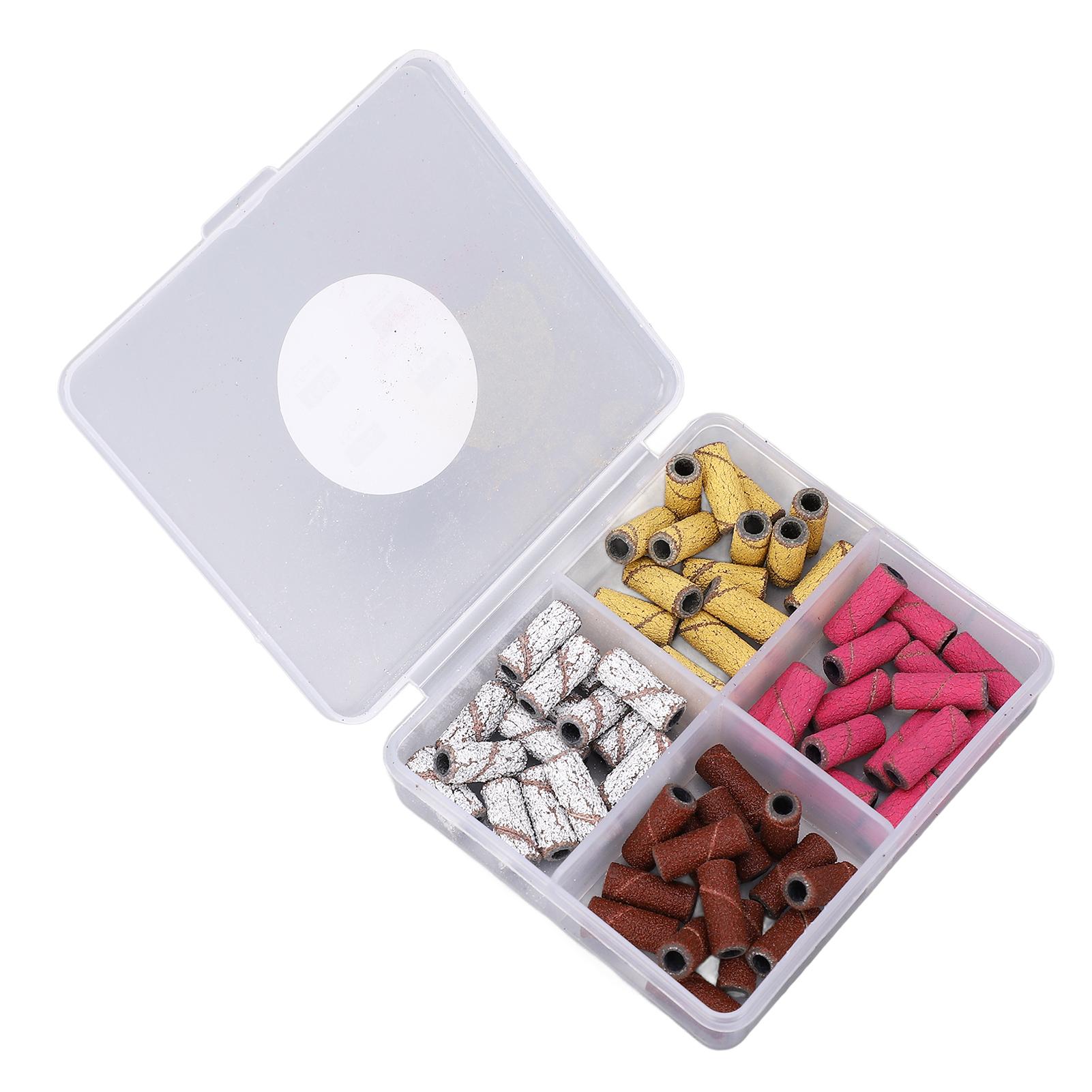 

60 шт., шлифовальные колпачки для дизайна ногтей, шлифовальные ленты для удаления омертвевшей кожи, маникюрные ленты с оправкой для сверла для ногтей