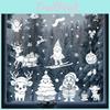 Static Christmas Holiday Decals Set With White Christmas Tree Snowman Decor