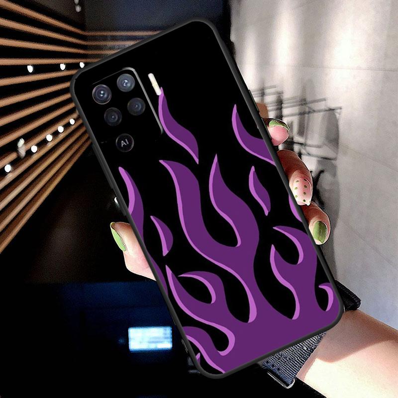 Flame Painted Fire Pattern Case For Oppo A38 A18 A78 A98 A58 A60 A80 A40 A96 A76 A16 A94 A74 A54 A15 A17 A57 A77 A5 Pro