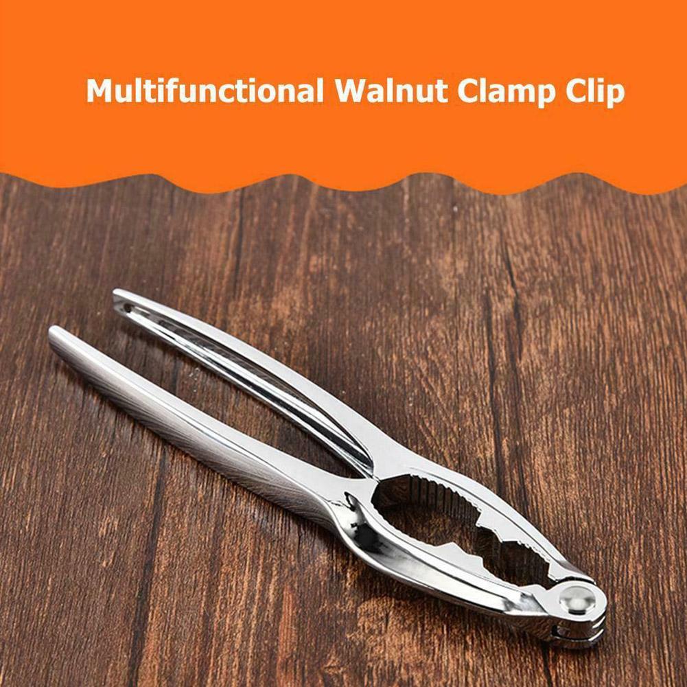 Stainless Steel Nutcracker Sheller Walnut Nut Cracker Accessories Pecan Chestnut Clip Kitchen G U5A9