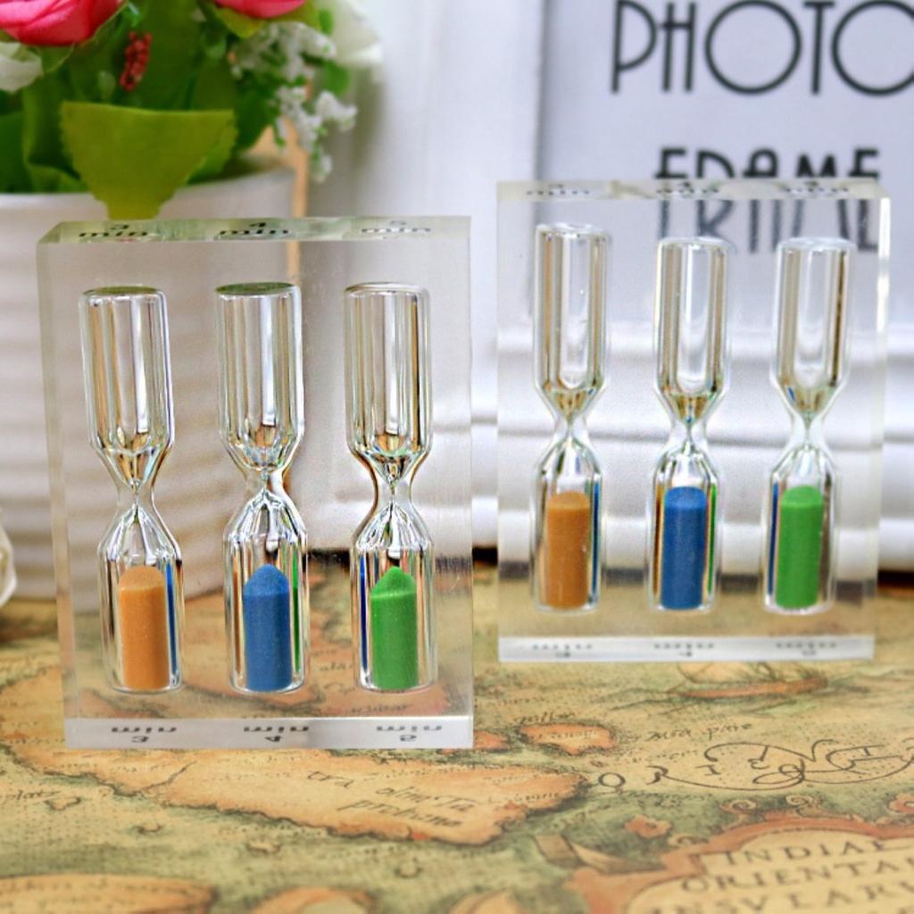 Timer Hourglass 3,4,5min Sand Clock Sandglass Acrylic for Tea Cafe Child Gift