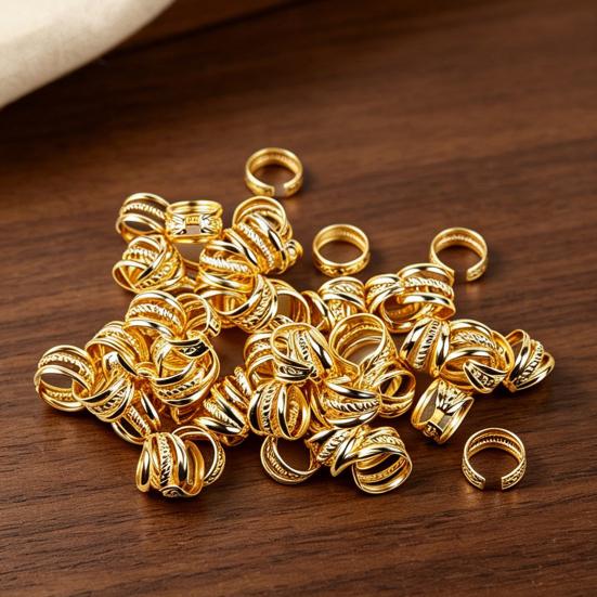 100 Stuks Dreadlock Haaraccessoires, Open Ontwerp Metalen Holle Twist Haarringen, Lichtgewicht Vlechten Haar Manchetten, Niet-doorboorde Oor Manchetten