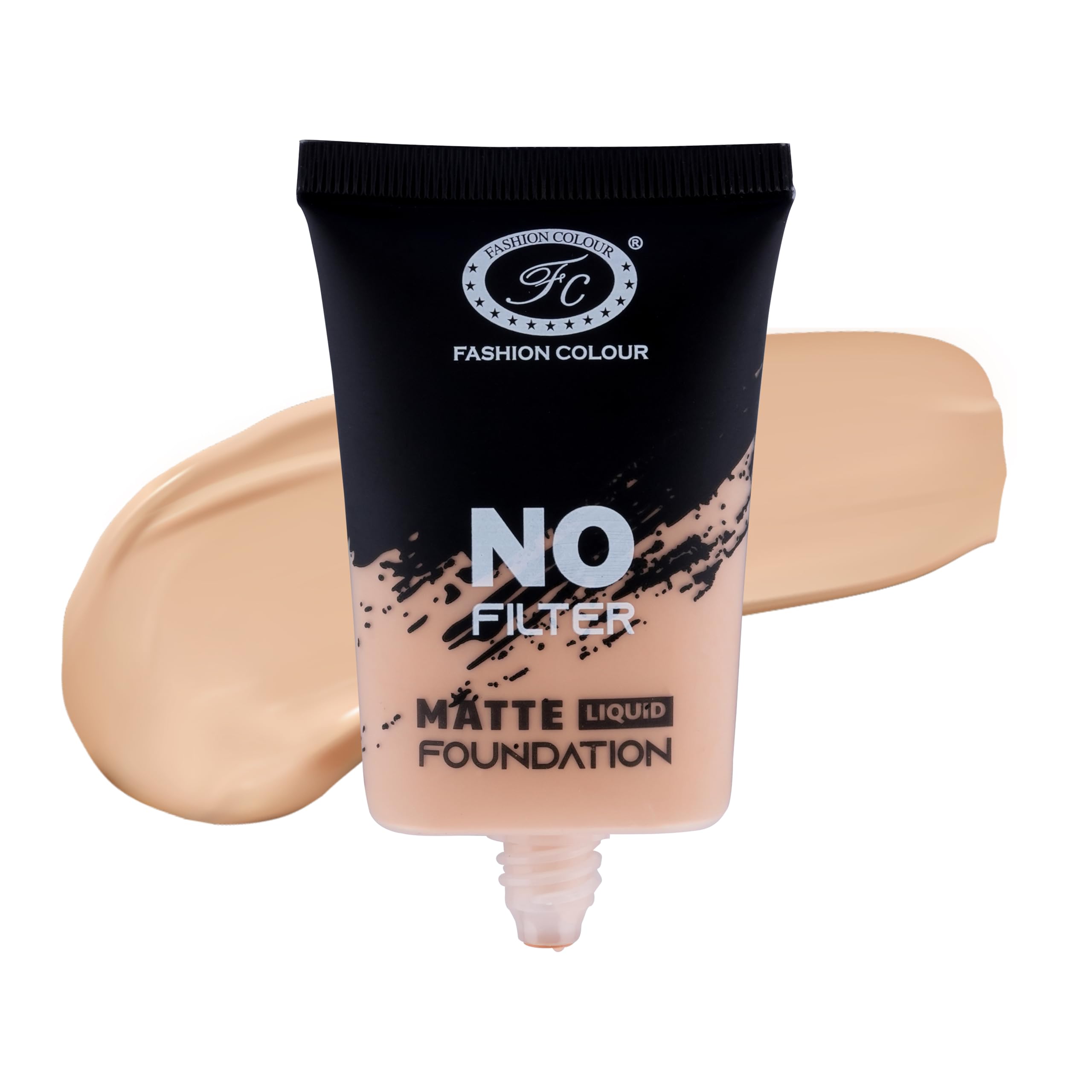 Fashion Colour NO FILTER Matte Liquid Foundation | Matte & Poreless, Full Coverage Blendable Normal to Oily Skin | (02 Rose Ivory, 40g)