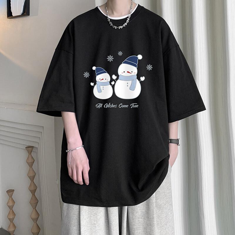 Unisexs Cotton Tshirts White 5XL Unisex Oversized T Shirt SnowUnisex Dog Print Summer Casual Wear Tee Shirts Big Size Male Clothes