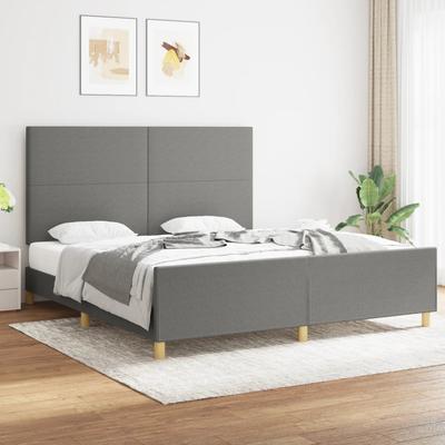 Vidaxl Bed Frame Without Mattress, Dark Gray, 180X200 Cm, Upholstered